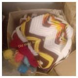 Box of Afghans & Yarn