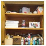 Shelves of Paint, Craft Supplies & Light Bulbs
