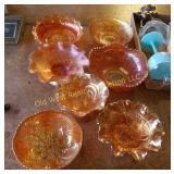 (7) Pieces of Carnival Glass