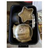 Tub of Cake Pans & Misc
