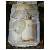 Tray of Antique Light & Globes