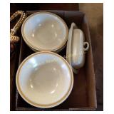 Box of Bowls & Butter Dish