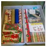 Plastic Totes of Wrapping Paper (B)