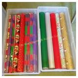 Plastic Totes of Wrapping Paper (B)