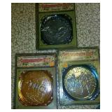 (3) Carnival Glass Plates (BS)