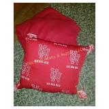 Husker Pillow & Red Blanket (LR)