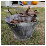 Coal Bucket w/Metal Pieces