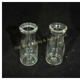 (2) Small Milk Bottles
