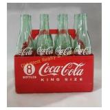 Plastic Coca Cola Crate w/8 Coke Bottles