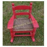 Childrens Rocker w/Wicker Bottom