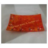 Orange Glass Tray