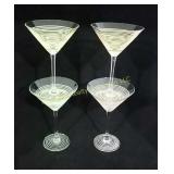 (4) Martini Glasses - One Has Chip