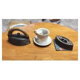 Antique Irons & Shaving Mug (BS)