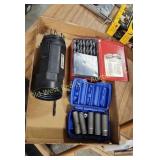 Box of Drill Bits & Miscellaneous