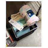 Crate of Sheets & Blanket