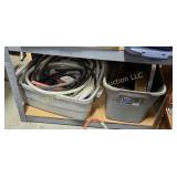 Tub of Hose & Tub of Fishing Reels & Miscellaneous