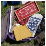 (2) Tubs of Wall Hangings & Home Decor (G)