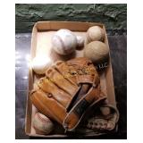 Box of Baseball Gloves & Balls (BS)