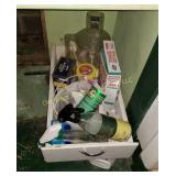 Crate & Drawer of Cleaning Supplies (BS)