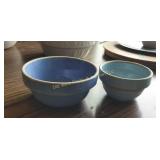 (2) Small Crock Bowls (K)