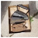 Box of Antique Irons (G)