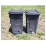 (2) Trashcans w/Wheels (S)