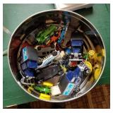 Tin of Toy Cars & Tractors (P)