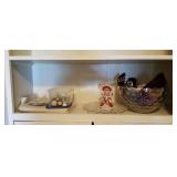 Shelf w/Punch Bowl & Miscellaneous (LR)