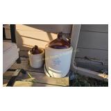(2) Crock Jugs - One is Broke