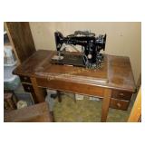 Antique Sewing Machine, Cabinet & Chair  (BS)