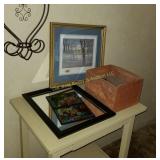 Mirror, Wood Crate & Picture (LR)