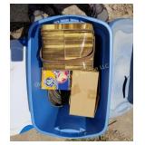 Tub w/Metal Picnic Basket & Miscellaneous (G)