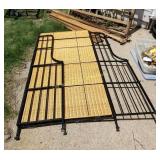 Bakers Rack & Wood Bed Frame (O)