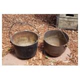 (2) Cast Iron Pots (G)