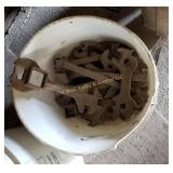 Bucket of Antique Wrenches (S)