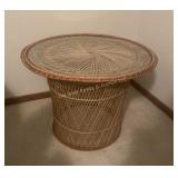 Wicker Stand w/Glass Top