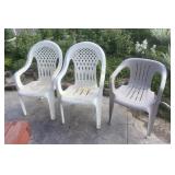 (3) Plastic Patio Chairs
