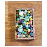 Wood Box of Marbles
