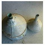 (2) Metal Funnels