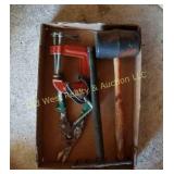 Box of C-Clamps & Miscellaneous Tools