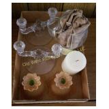Box of Candle Holders & Miscellaneous