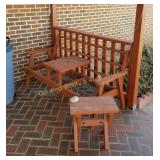 Patio Chair, Side Table & Cushions