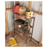 Metal Shelf, Gas Cans & Miscellaneous