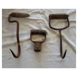 (2) Hay Hooks & Handle