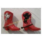 (2) Plastic Boot Piggy Banks