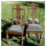 Oak Upholstered Chairs (Black)