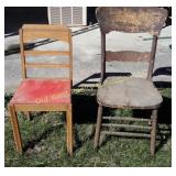 (2) Wooden Chairs