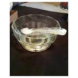 Silver/ Crystal Glass Salad Bowl