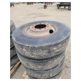 (4) 11R22.5 Tires & Rims