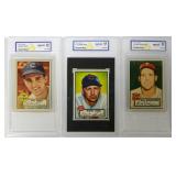 1952 Topps Lot of 3 Cards - All Graded WCG 5 or 6